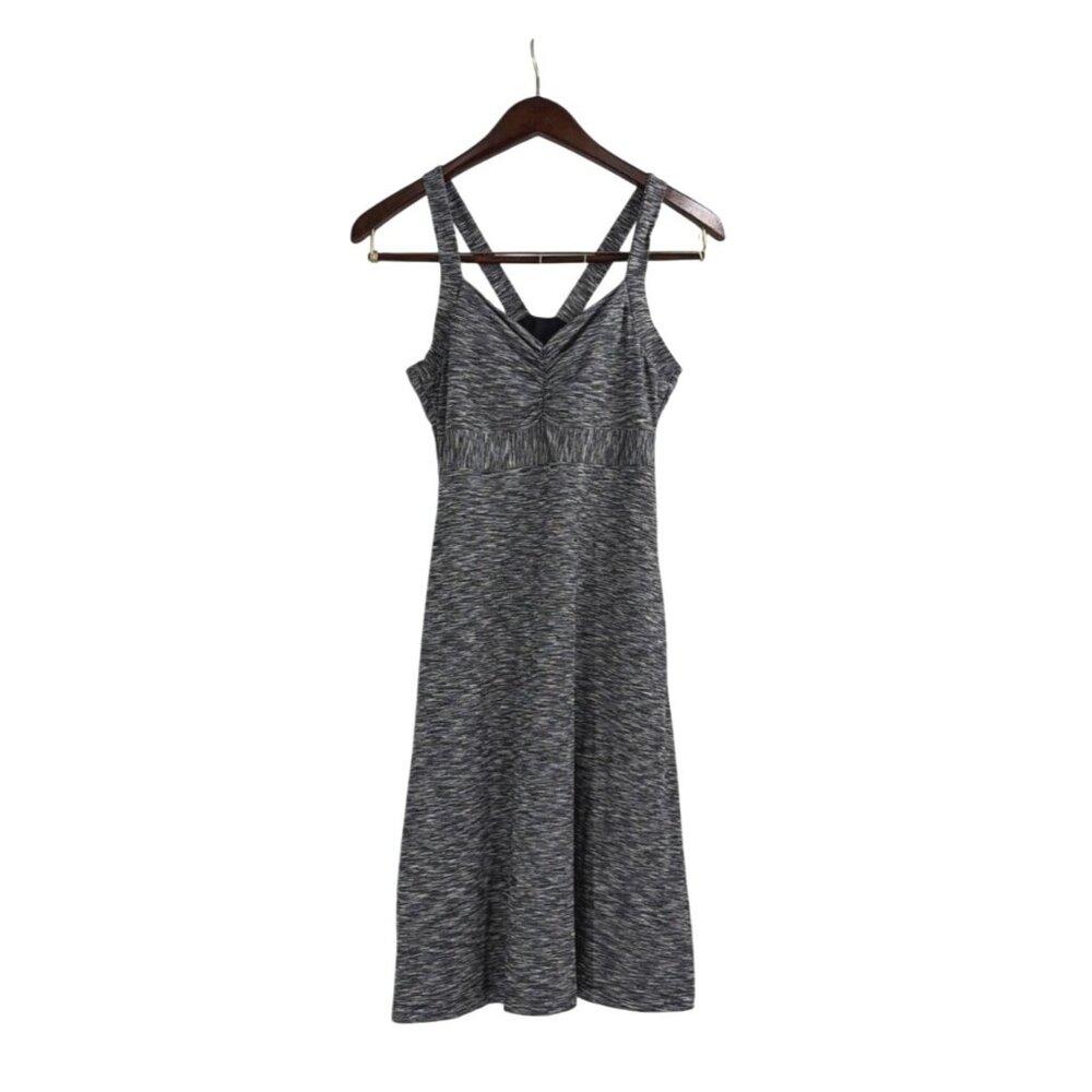 PrAna Womens Small Dress Heathered Gray Strappy Back Built-In Bra Activewear - Picture 1 of 8